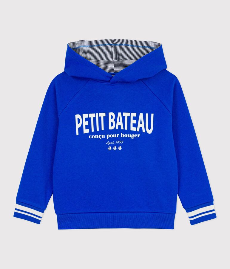 Sweatshirt &agrave; capuche enfant en coton bleu PERSE