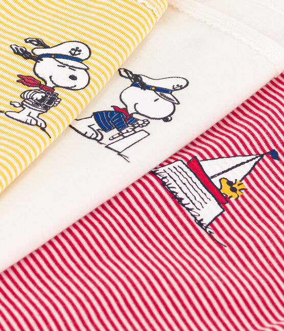 Lot de 3 chemises à bretelles Petit Bateau X Snoopy en coton petite fille variante 1