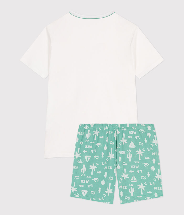 Pyjama short enfant en coton MARSHMALLOW/ ALOEVERA
