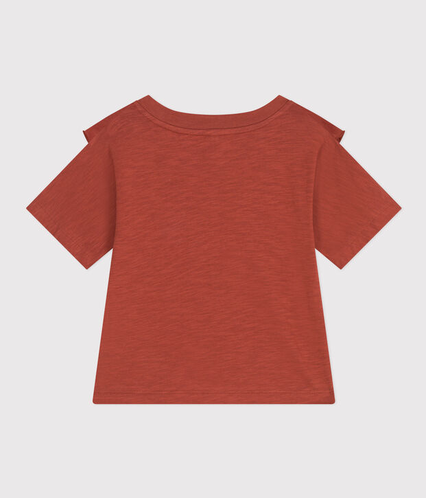 Tee-shirt en jersey flamm&eacute; enfant fille marron