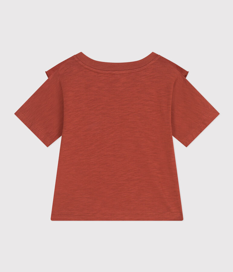 Tee-shirt en jersey flamm&eacute; enfant fille marron