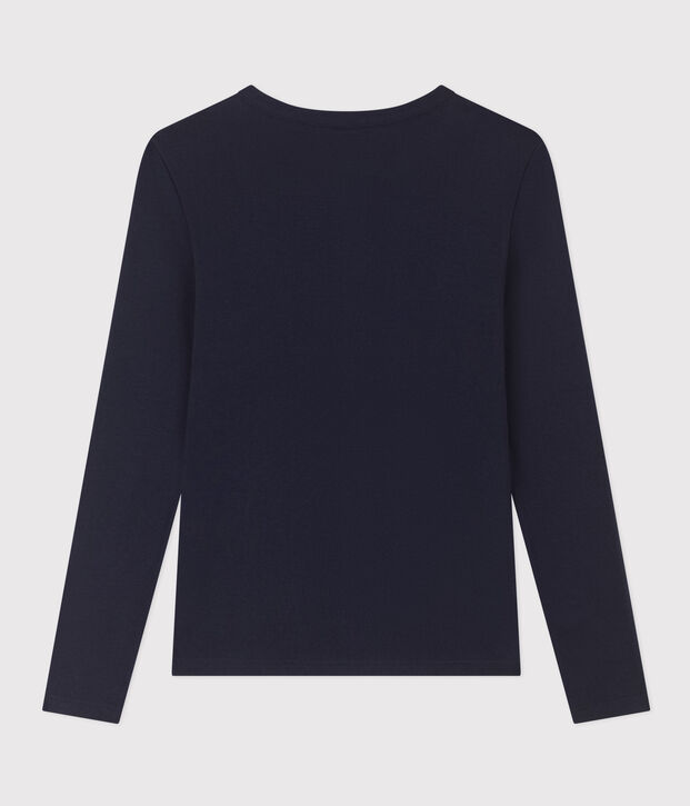 Tee-shirt L'ICONIQUE col rond en coton Femme bleu marine