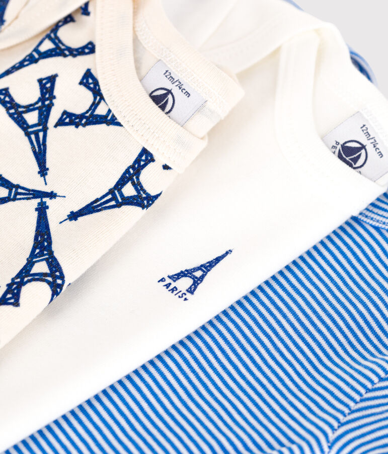 Lot de 3 bodies manches courtes Paris en coton b&eacute;b&eacute; variante 1