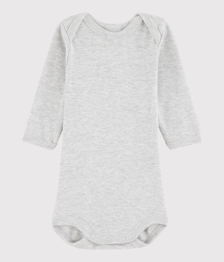 Body manches longues b&eacute;b&eacute; fille-gar&ccedil;on gris
