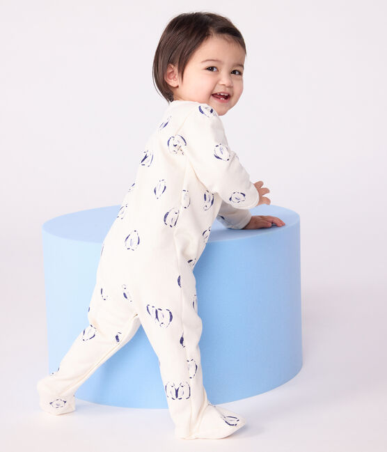 Pyjama bébé en molleton gratté avec col pétale imprimé fleuri MILK/ MULTICO