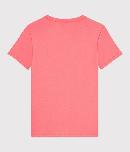 Tee-shirt femme en coton manches courtes uni rose FLAMAND