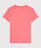 Tee-shirt femme en coton manches courtes uni rose FLAMAND