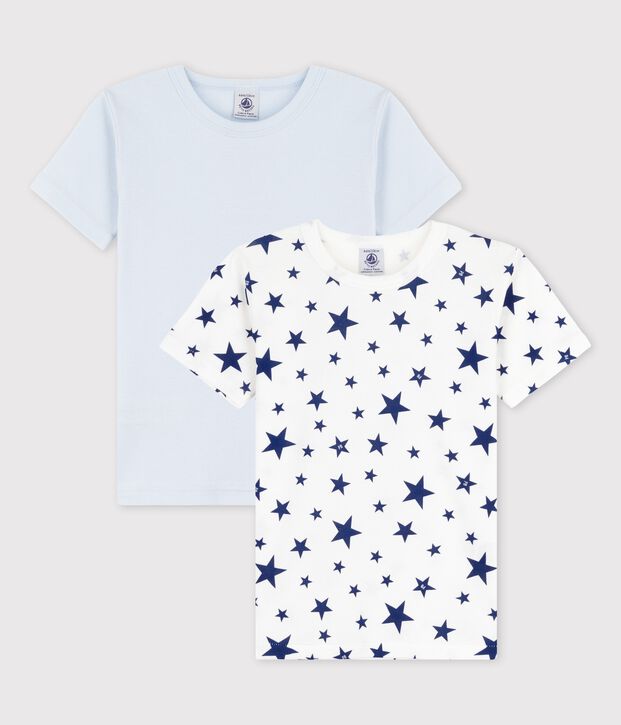 Lot de 2 t-shirts manches courtes &eacute;toiles petit gar&ccedil;on en coton multicouleur