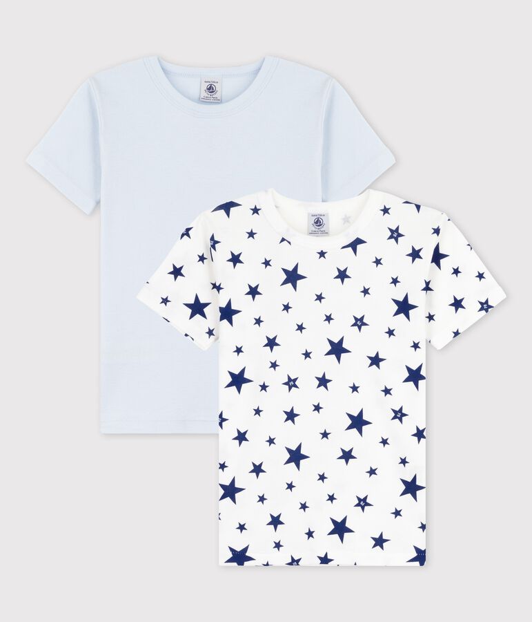 Lot de 2 t-shirts manches courtes &eacute;toiles petit gar&ccedil;on en coton multicouleur