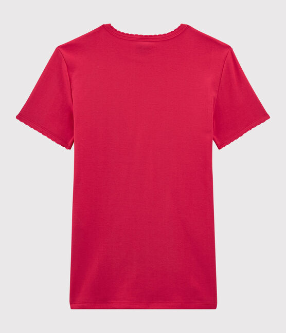T-shirt col rond iconique en coton Femme rose CRANBERRY