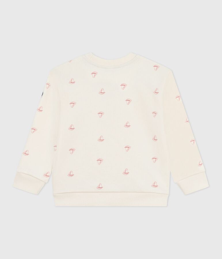 Sweatshirt enfant en coton imprim&eacute; rouge MILK/ POMPEI