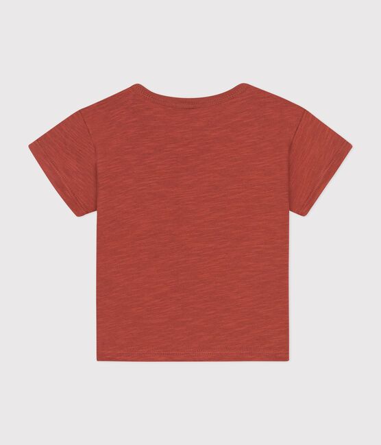 Tee-shirt manches courtes en jersey flammé bébé marron FAMEUX