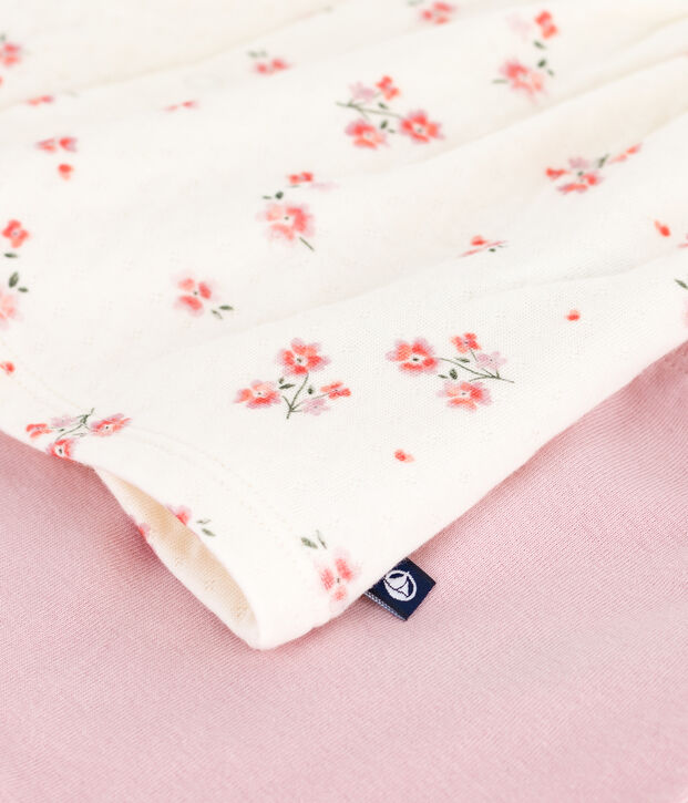Robe b&eacute;b&eacute; &agrave; col imprim&eacute; fleurs et legging en coton &eacute;cru/multicouleur