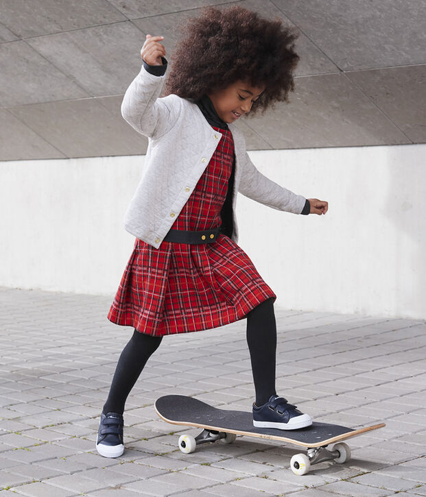 Cardigan enfant fille gris chin&eacute; clair