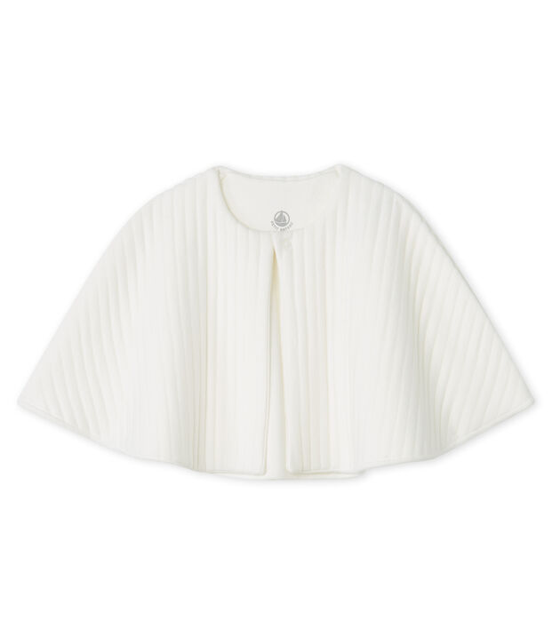 Cape b&eacute;b&eacute; en tubique matelass&eacute; blanc