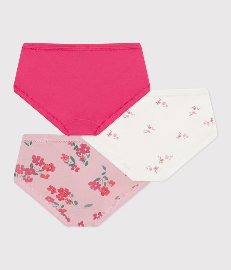 Lot de culottes enfant en coton taille haute imprim&eacute; fleurs variante 1