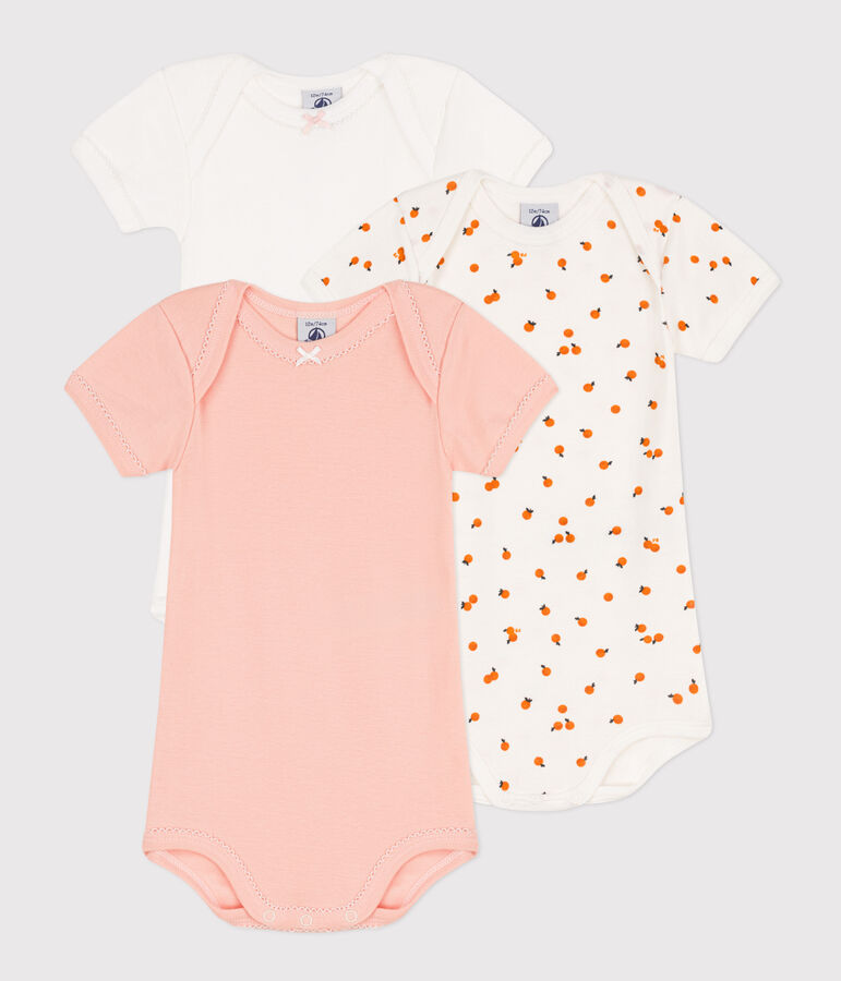 Lot de 3 bodies manches courtes oranges en coton variante 1
