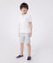 Polo enfant en coton à manches courtes uni blanc MARSHMALLOW