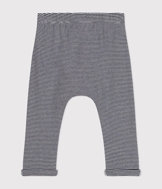 Pantalon en coton bio bébé bleu SMOKING/blanc MARSHMALLOW