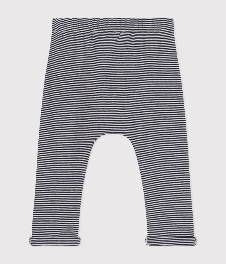 Pantalon en coton bio b&eacute;b&eacute; bleu SMOKING/blanc MARSHMALLOW