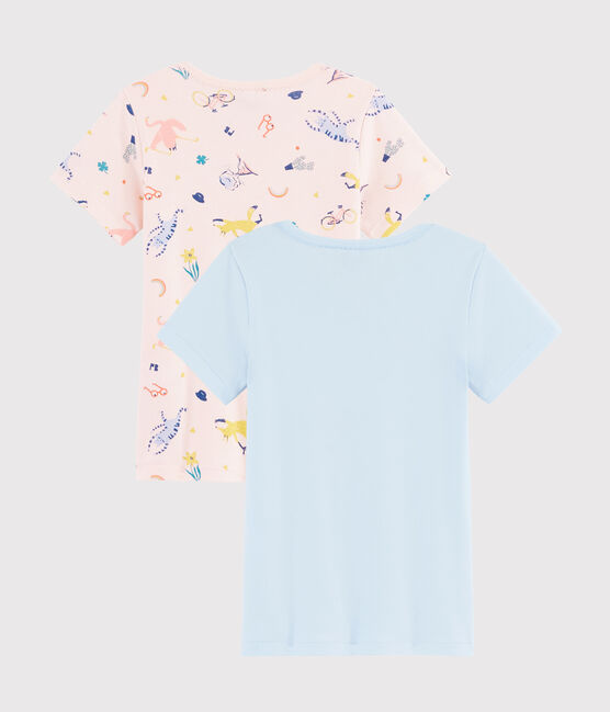 Lot de 2 tee-shirts manches courtes animaux yoga petite fille variante 1