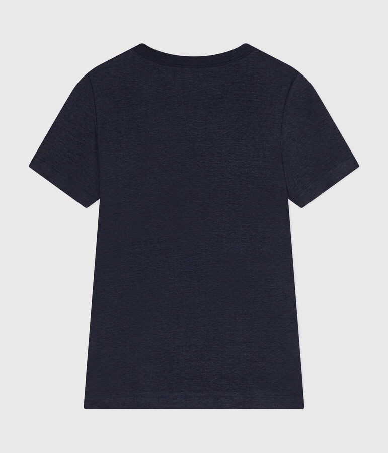 Tee-shirt en lin femme bleu SMOKING