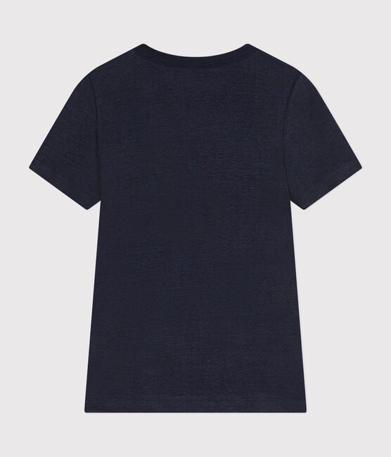 Tee-shirt l'Iconique en lin femme bleu SMOKING