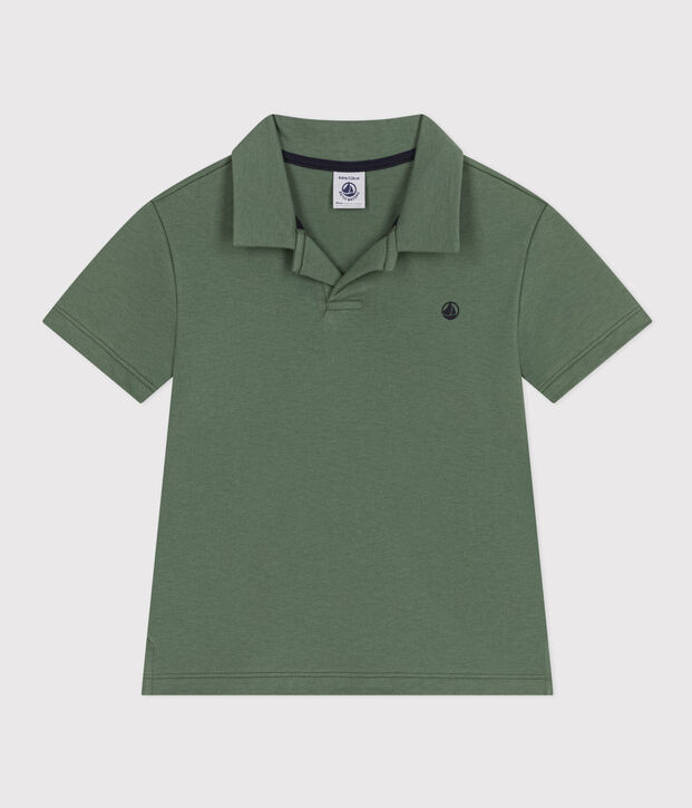 Polo manches courtes en coton enfant gar&ccedil;on vert