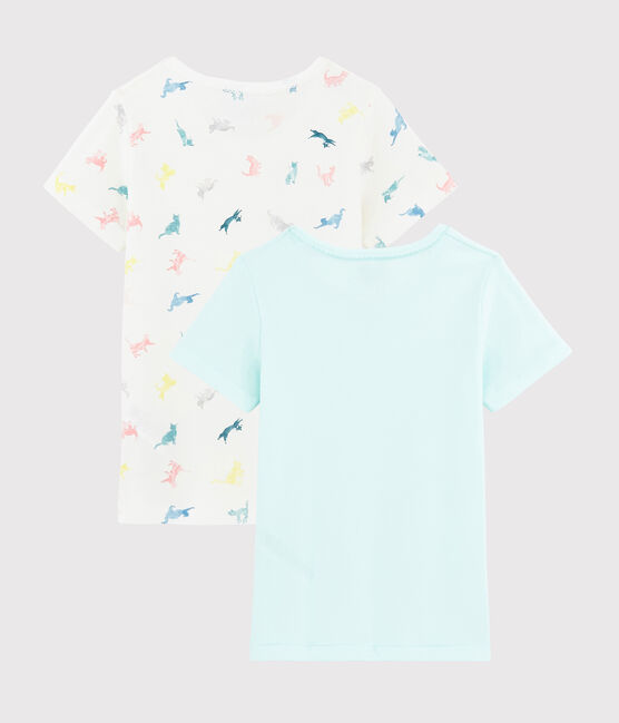 Lot de 2 tee-shirts manches courtes chats colorés petite fille variante 1