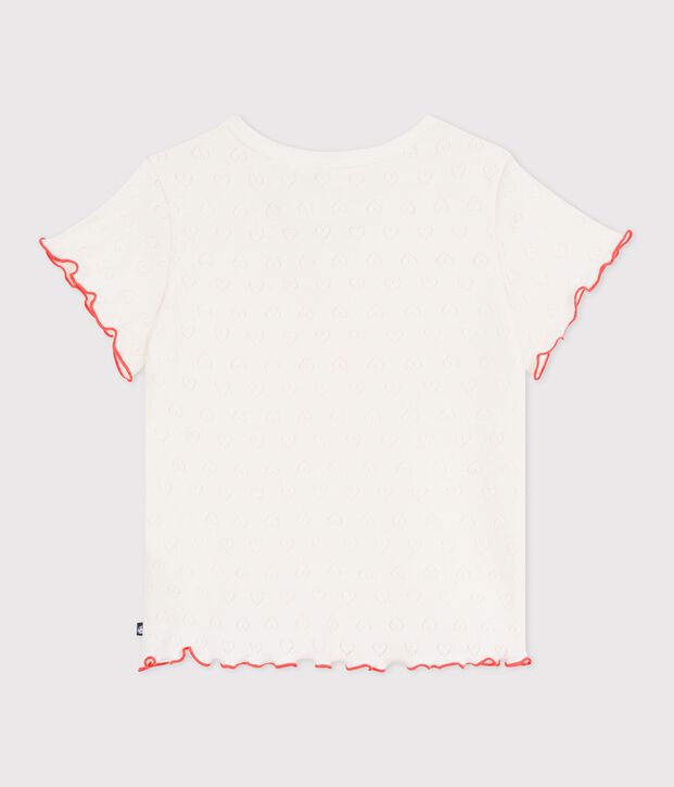 Tee-shirt enfant manches courtes en coton blanc cass&eacute;