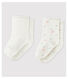 Lot de 2 chaussettes cérémonie bébé fille