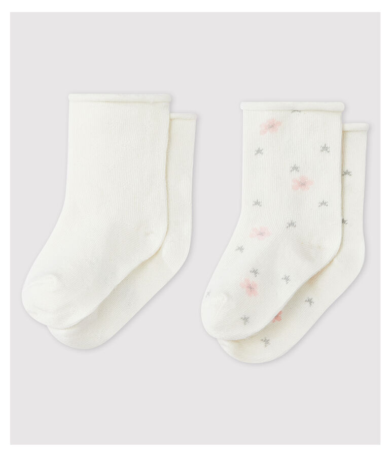 Lot de 2 chaussettes c&eacute;r&eacute;monie b&eacute;b&eacute; fille multicouleur