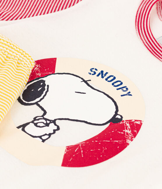 Pyjacourt Petit Bateau X Snoopy en coton enfant blanc MARSHMALLOW/blanc MULTICO