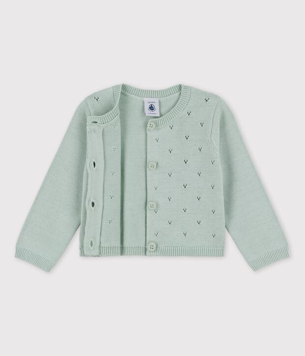 Cardigan en tricot raffin&eacute; b&eacute;b&eacute; vert