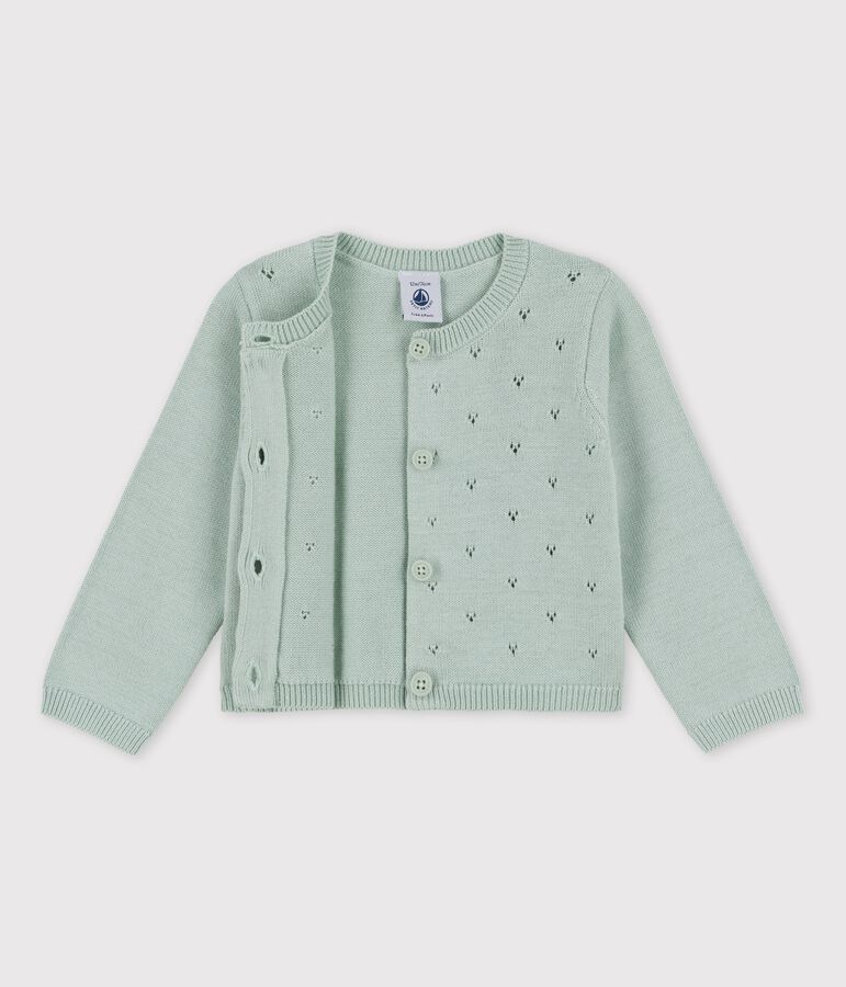 Cardigan en tricot raffin&eacute; b&eacute;b&eacute; vert HERBIER