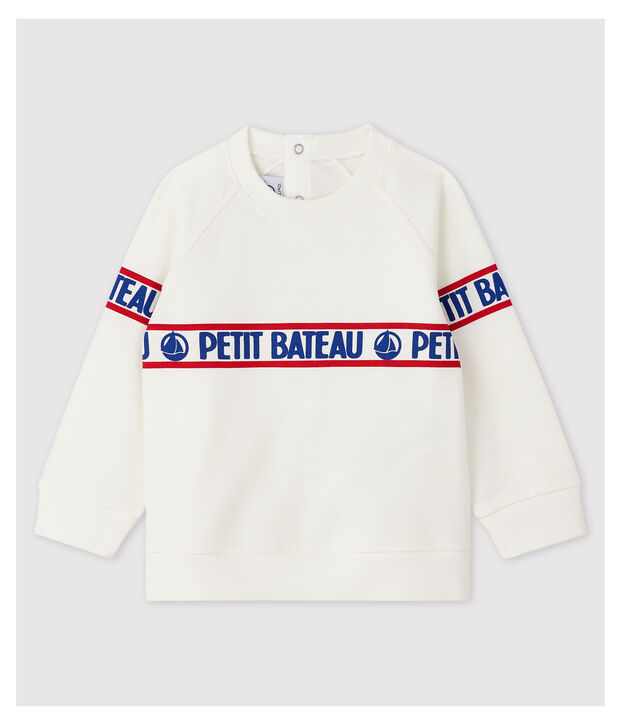 Sweatshirt en molleton b&eacute;b&eacute; gar&ccedil;on blanc