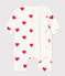 Combinaison longue en coton ouatinée bébé blanc MARSHMALLOW/rouge TERKUIT