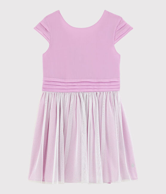 Robe cérémonie en crêpe et tulle enfant fille rose BOHEME