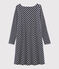 Robe manches longues femme bleu SMOKING/beige COQUILLE