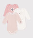 Lot de 3 bodies manches longues en coton bébé