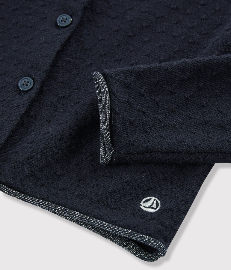 Cardigan en laine et coton enfant fille bleu SMOKING