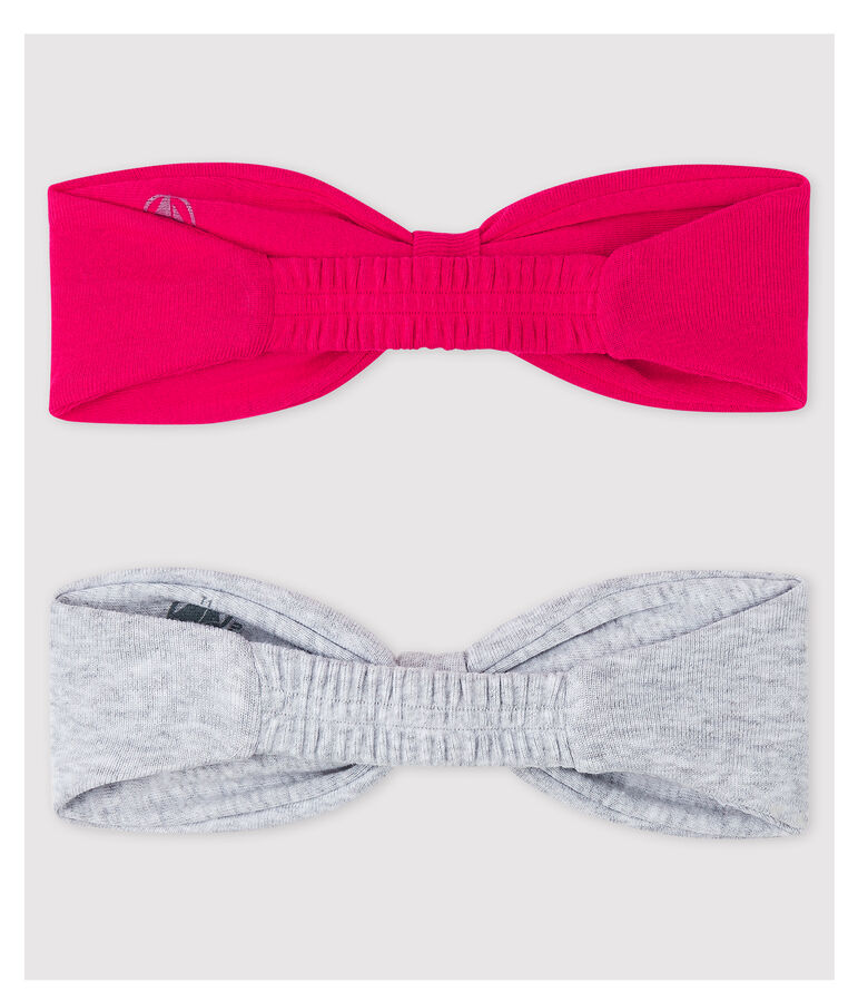 Lot de 2 bandeaux cheveux unis b&eacute;b&eacute; fille multicouleur