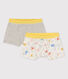 Lot de 2 boxers petit garçon singes en coton biologique