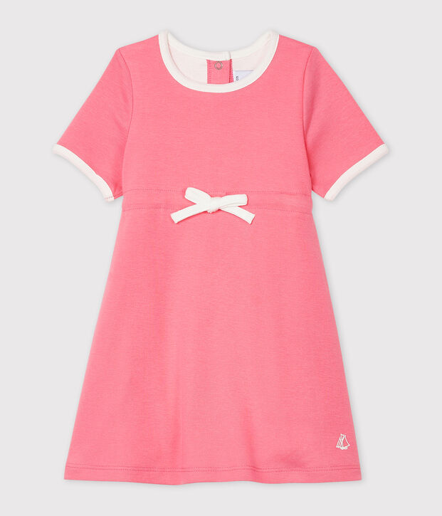 Robe body manches courtes b&eacute;b&eacute; fille rose