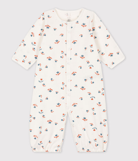 Combisac imprimé bébé en coton blanc MARSHMALLOW/blanc MULTICO