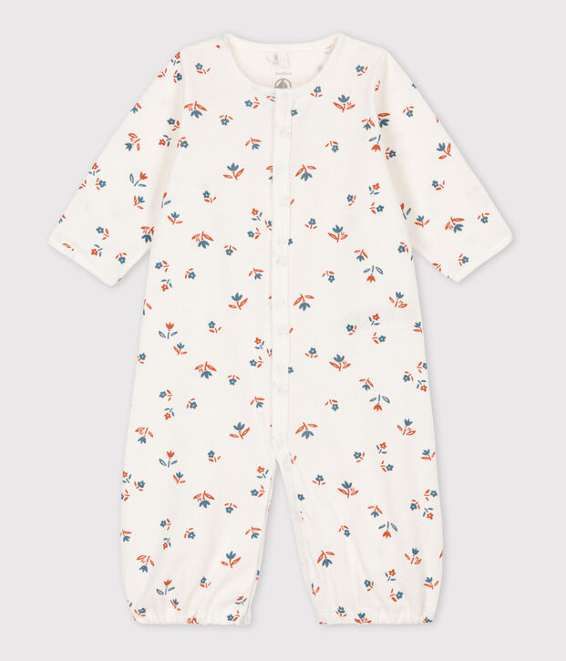 Combisac imprim&eacute; b&eacute;b&eacute; en coton blanc/multicouleur