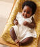 Robe blanche bébé en nid d'abeille à manches courtes et bloomer blanc MARSHMALLOW
