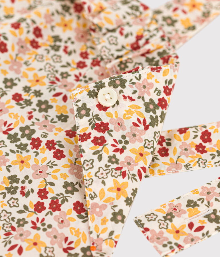 Salopette courte en popeline enfant fille blanc AVALANCHE/ MULTICO