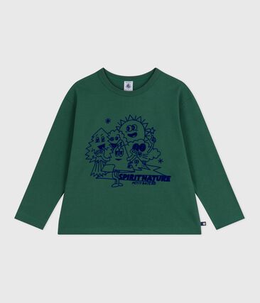 Tee-shirt enfant manches longues en coton imprimé