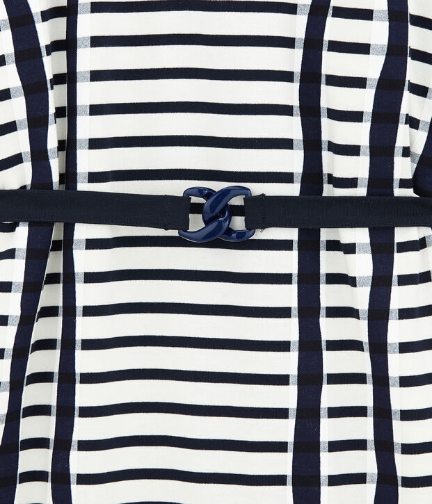 Robe kimono pour femme blanc/bleu